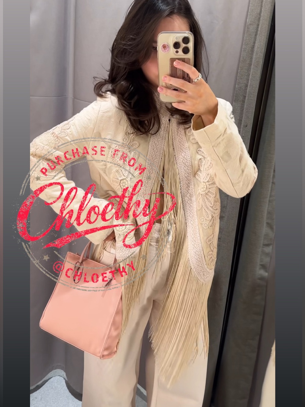 Zara ZW COLLECTION FRINGED JACKET